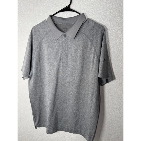 Fabletics XL Gray Athletic Polo Shirt Mens Short Sleeve Golf Activewear - Picture 1 of 4